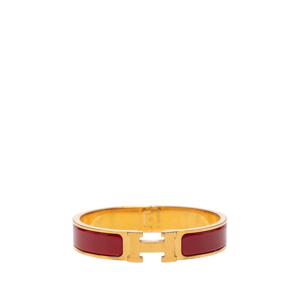 Pre-Loved Hermes Narrow Enamel Clic H Bracelet PM